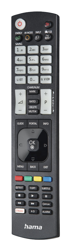 Hama Universal Remote Control for LG TVs, IR, Teachable, Illuminating Buttons