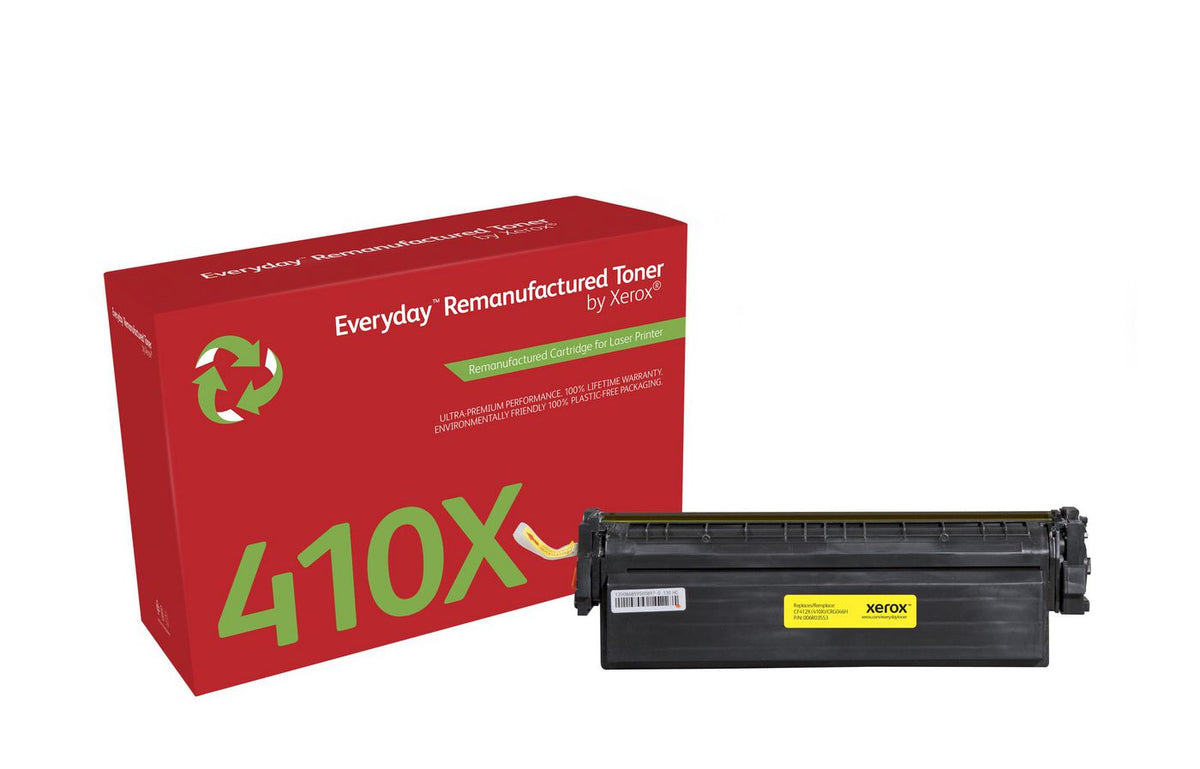 Xerox CF412X Yellow toner cartridge. Equivalent to HP CF412X. Compatible with HP Color LaserJet Pro MFP M477,