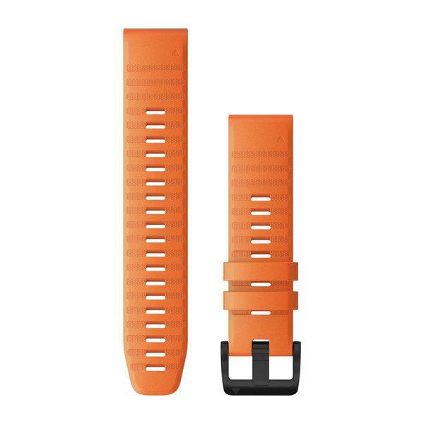 Garmin Acc,fenix 6 22mm QuickFit Ember Orange Silicone Band QuickFit 22, Garmin, fenix 6, fenix 6 Pro/Sapphire, Orange, Watch band,