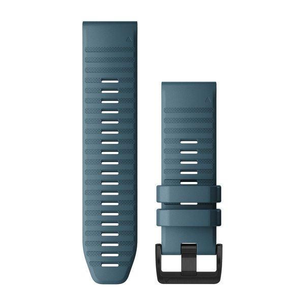 Garmin Acc,fenix 6X 26mm QuickFit Lakeside Blue Silicone Band QuickFit 26, Watch strap, Silicone, 26 mm