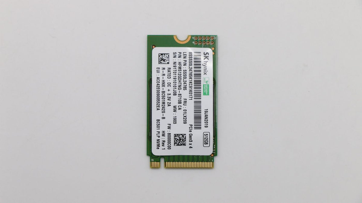 Lenovo SSD M.2 PCIe NVMe FRU SSD 512GB RoHS SK Hynix M.2 BC501-PLP 512GB **New Retail**