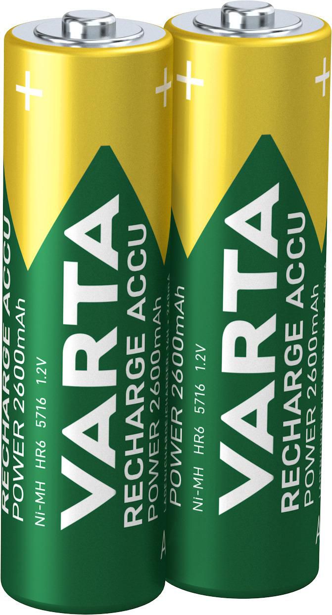 Varta 1x2 Pro. NiMH 2500 mAh AA 05716, Rechargeable battery, AA, Nickel-Metal Hydride (NiMH), 1.2 V, 2 pc(s), 2600 mAh