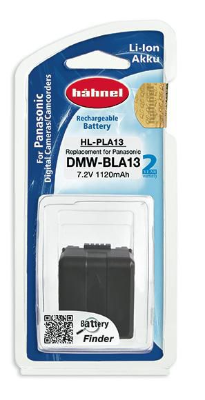 Hähnel DC BATTERY PANASONIC HL-PLA13 HL-PLA13, Panasonic, 1120 mAh, 7.2 V, Lithium-Ion (Li-Ion), 1 pc(s)