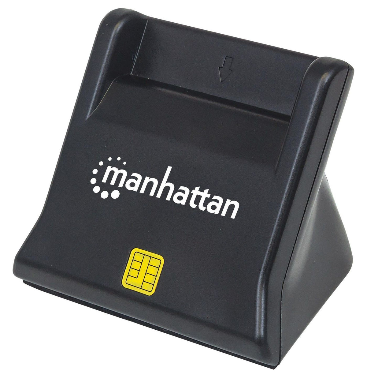 Manhattan Usb-A Smart/Sim Card Reader, 480 Mbps (Usb 2.0), Desktop Standing, Friction Type Compatible, Hi-Speed Usb, Cable 86Cm, Black, Three Year