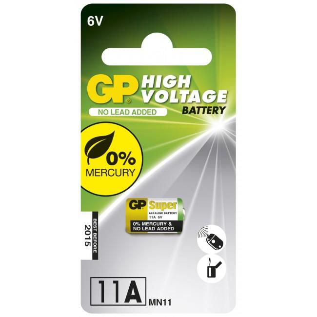 GP High Voltage 11A High Voltage Alkaline 103136, Single-use battery, MN11, , 6 V, 1-pack, Hg (mercury)