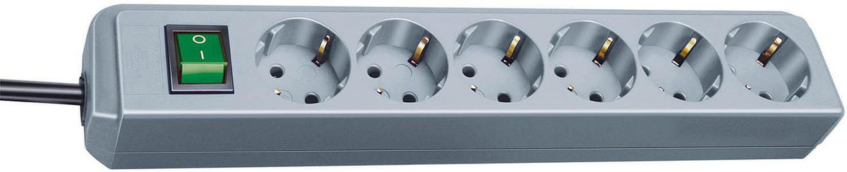 Brennenstuhl Eco power extension 1.5 m 6 AC outlet(s) Gray Eco, 6x AC, 1.5m, ON/OFF, Siver Grey