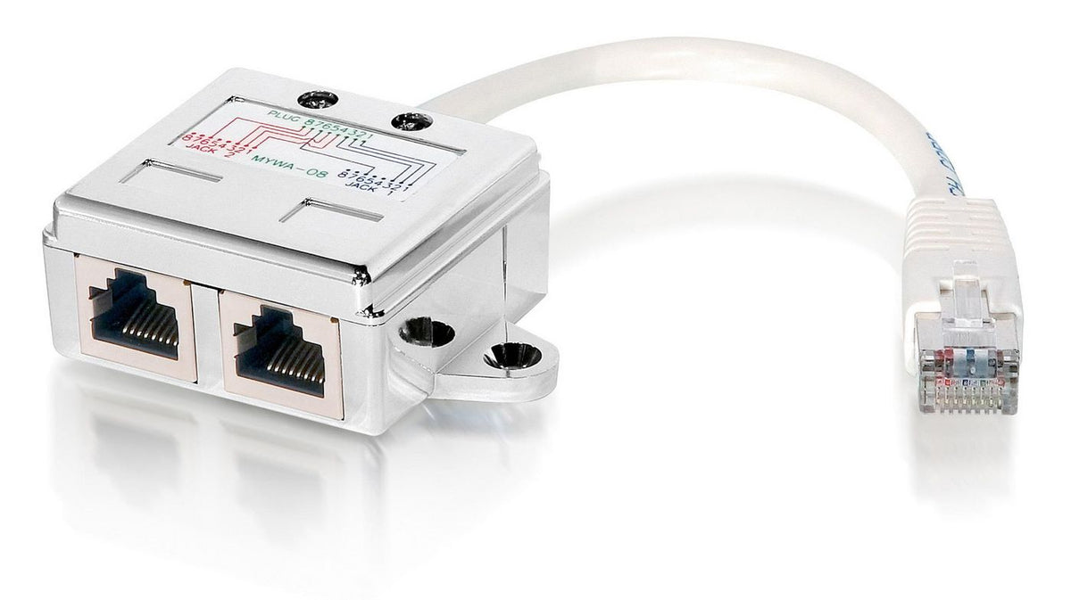 Equip Splitter C5 1xRJ45 2xRJ45 2-Port Cat.5e RJ45 Splitter, Cat5e, Metallic,White, 0.15 m, Male/Female, -40 - 80 °C, 58 mm