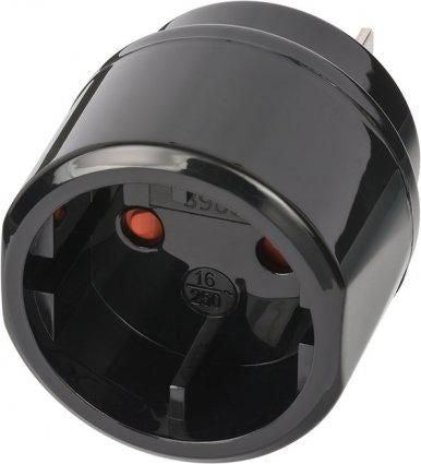 Brennenstuhl Power plug adapter Type C (Europlug) Type A Black Travel Plug Euro Countured plug/USA, Japan