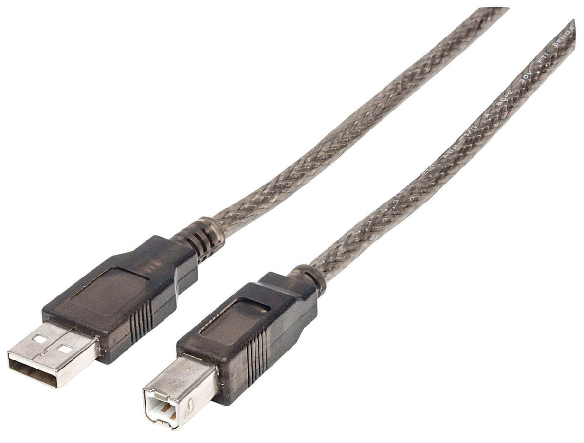 Manhattan Usb-A To Usb-B Cable, 15M, Male To Male, Active, Black, 480 Mbps (Usb 2.0), Built-In Chipset With Amplification, Equivalent To