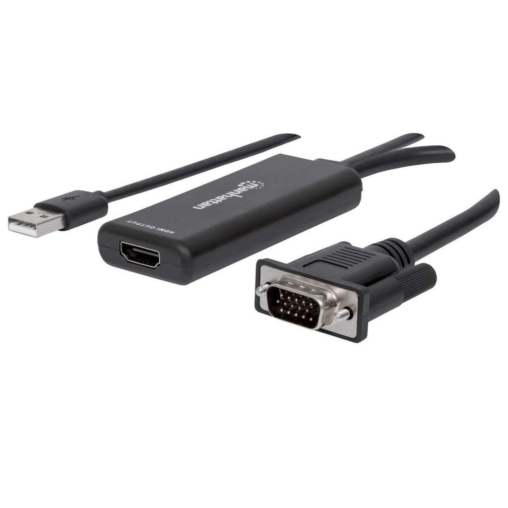 Manhattan Vga And Usb-A To Hdmi Converter, Analog Vga Video And Usb Audio To Digital Hdmi Signal, 1920X1080, 1080P@60Hz, 24-Bit Colour,