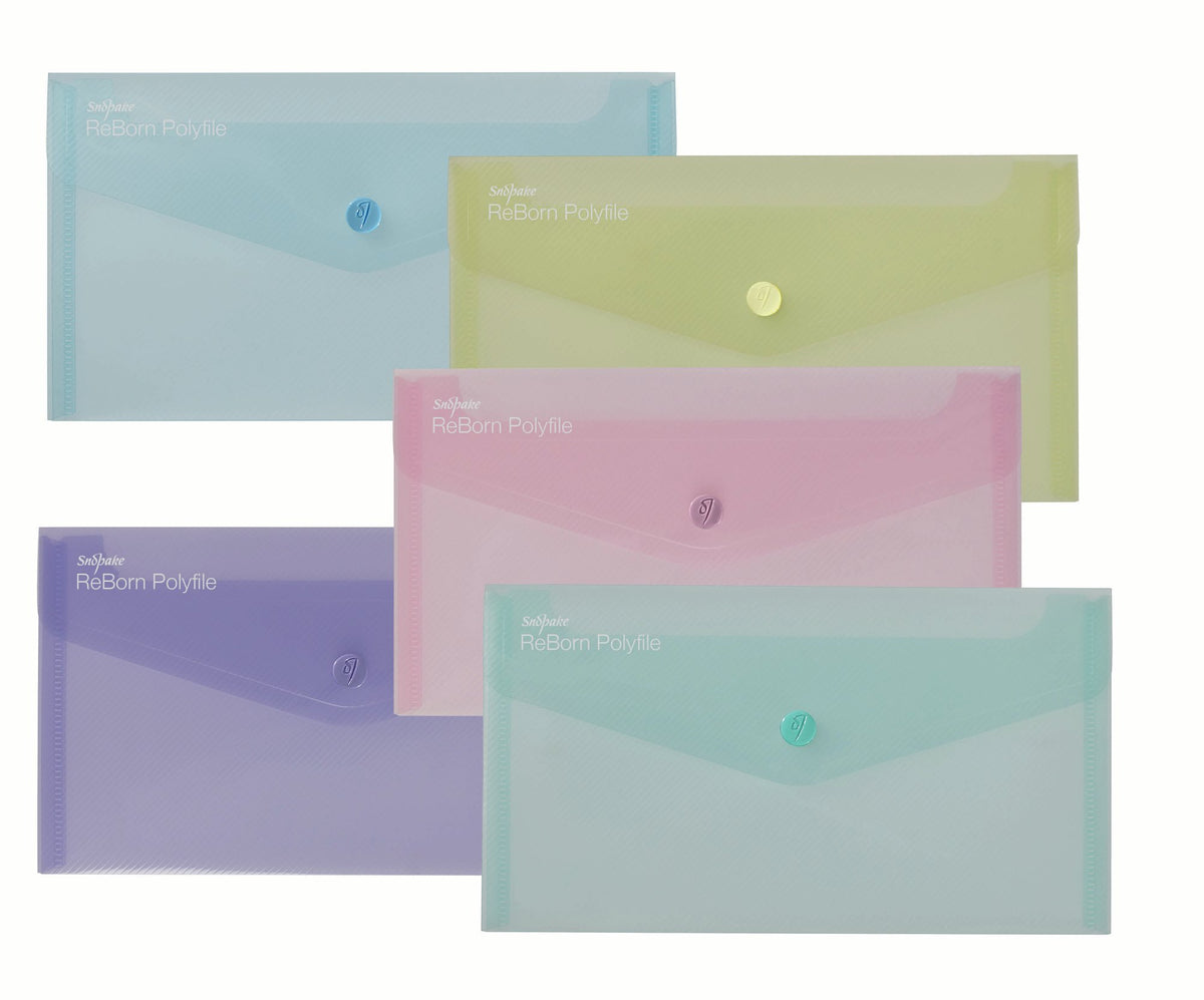 Snopake GRS ReBorn Polyfile DL Pastel Assorted- 5 Files