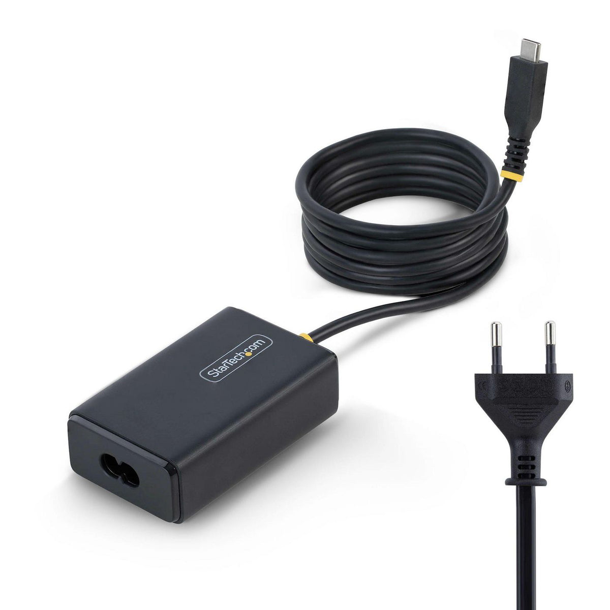 StarTech.com 65W Usb-C Laptop Charger, 1.5M Tethered Usb-C Cable, Power Adapter Brick For Dell, Xps, Hp Probook, Macbook Pro, Microsoft Surface