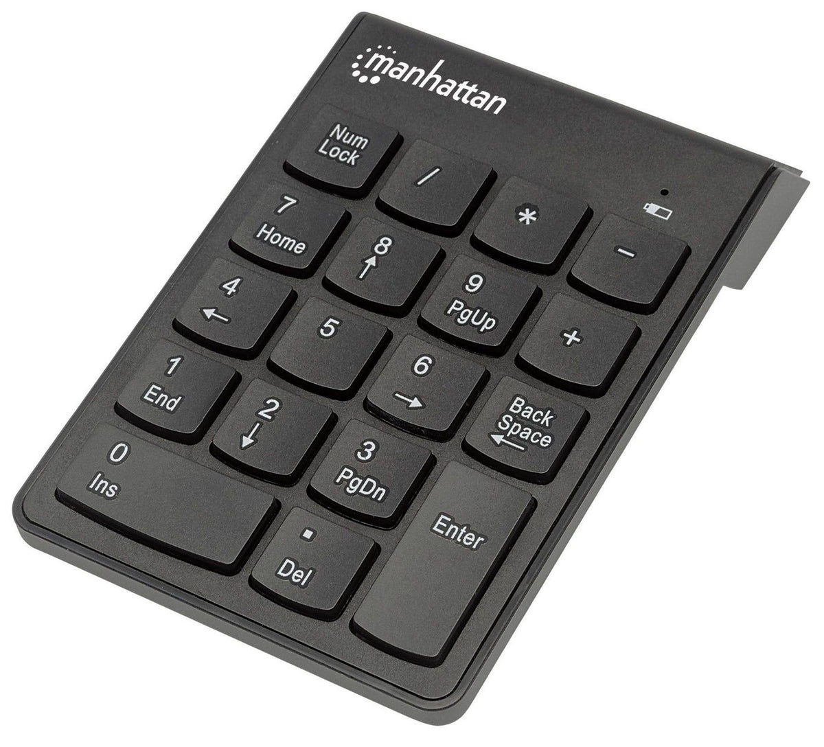 Manhattan Numeric Keypad, Wireless (2.4Ghz), Usb-A Micro Receiver, 18 Full Size Keys, Black, Membrane Key Switches, Auto Power
