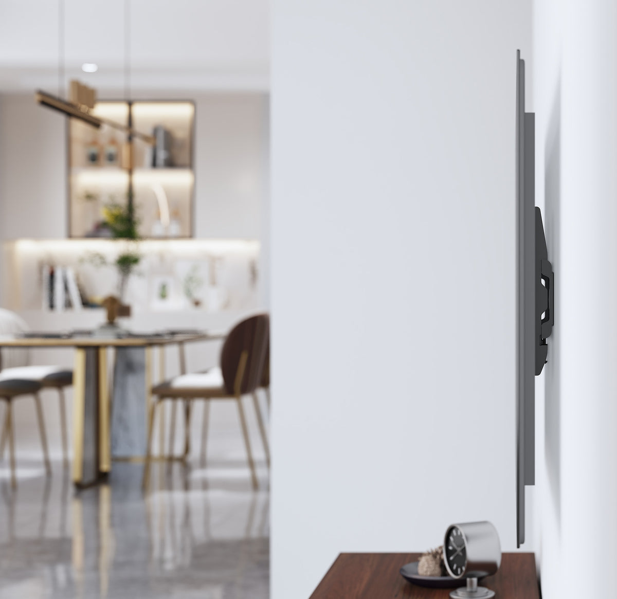 Manhattan Wall Mount for TV & Monitors (Fixed Ultra Slim), For screens 23" to 42", VESA compatibility: all between 75x75mm to 200x200mm - check the dimensions of the four mounting holes on back of screen to ensure it fits, Max 45kg, Black, Bracket