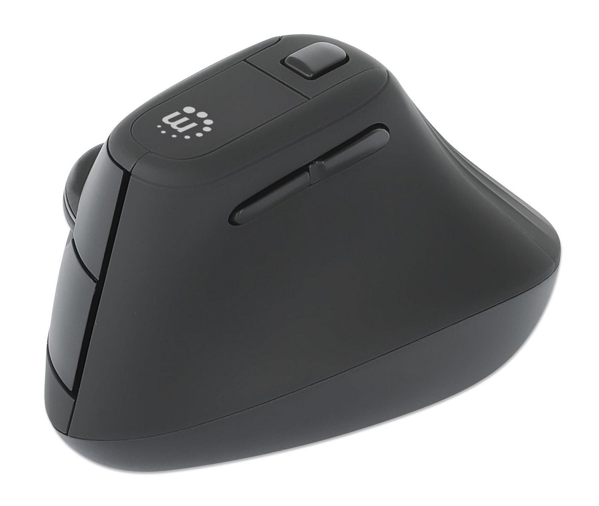 Manhattan Ergonomic Vertical Wireless Mouse (Right Handed) Black adjustable 2,4 Ghz six Button with Scroll Wheeln