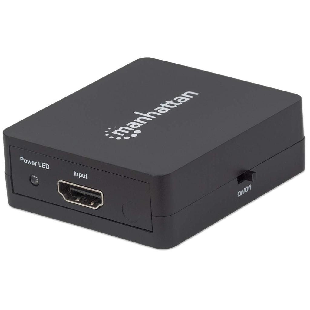 Manhattan Hdmi Splitter 2-Port , 1080P, Black, Displays Output From X1 Hdmi Source To X2 Hd Displays (Same Output To Both Displays), Usb-A Powered