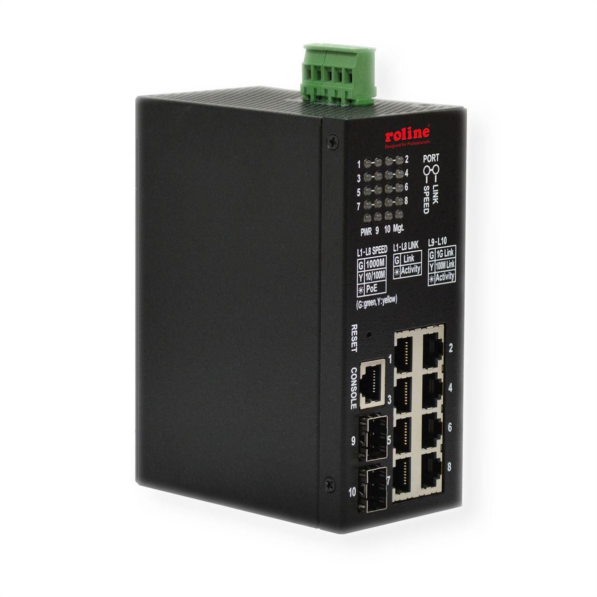 Roline Network Switch Managed L2 Gigabit Ethernet (10/100/1000) Power Over Ethernet (Poe) Black