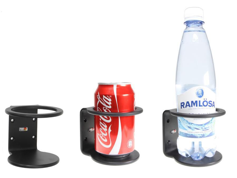 Brodit Cup holder For cans and bottles. Hole diameter 72 mm. Black. 215701, Black, ABS synthetics, 1 pc(s), 7.2 cm