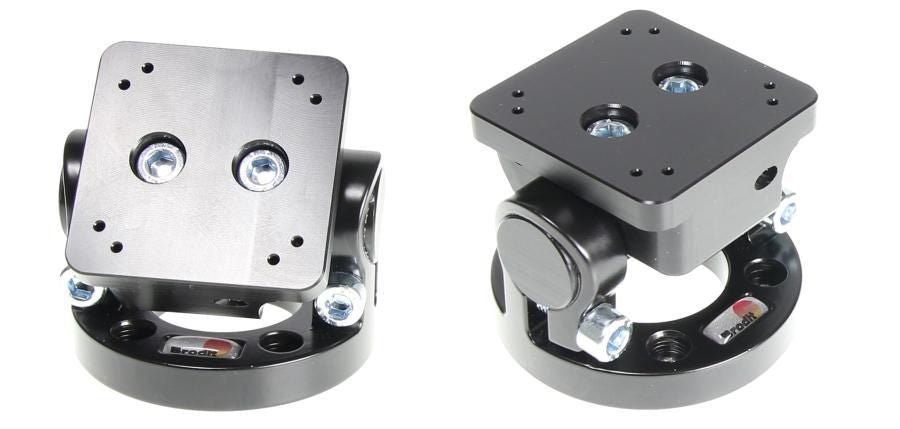 Brodit Pedestal Mount for cable entry Top part with adjustable mounting plate, tilts 180°. Mounting plate: 215742, -90 - 90°, 181