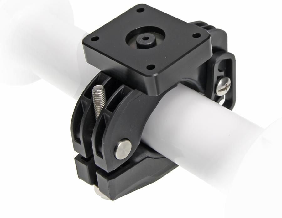 Brodit Pipe Mount with mounting plate BarGrip XL. Mounting plate 50x42 mm, 4x4 mm AMPS holes. Fits round p 215946