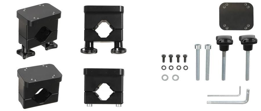 Brodit Pipe Mount with mounting plate Heavy duty pipe mount, fits diameter 29-40 mm. Dual AMPS holes. 216114, 333 g, 45 mm, 57 mm, 65 mm