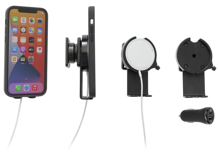 Brodit Mount with tilt swivel For use with Apple MagSafe Charger (Apple art.no. MHXH3ZM/A) (Not included). 216177, Mobile