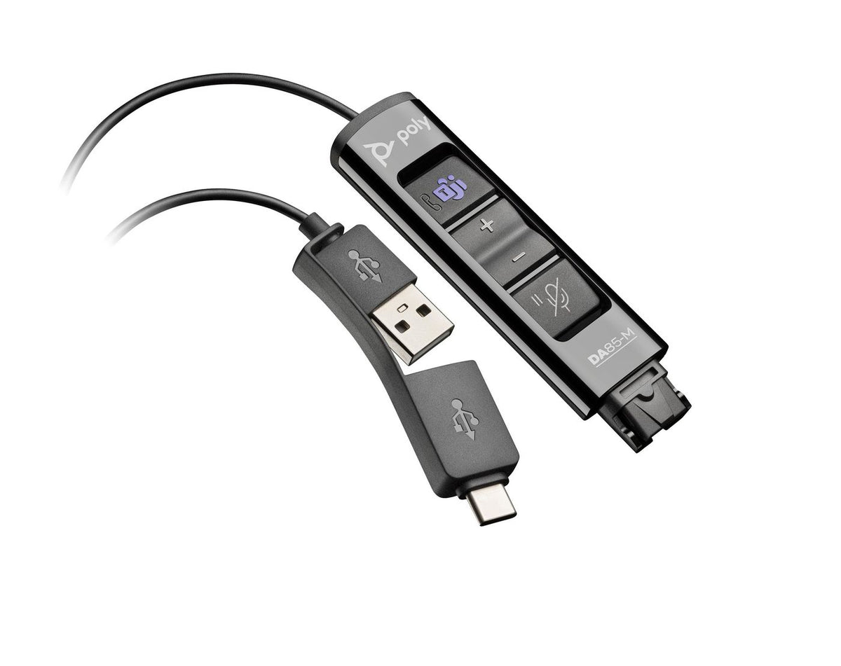 Poly DA85-M USB Interface adapter incl. Microsoft Teams certificering POLY DA85-M, Interface adapter, 30 g, Black