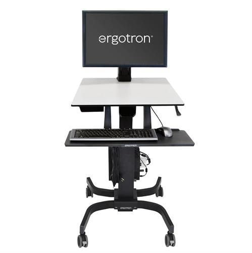 Ergotron WorkFit-C Single HD WorkFit-C, Single HD Sit-Stand Workstation, Multimedia cart, Black, Grey, 12.7 kg, 76.2 cm (30"), 75