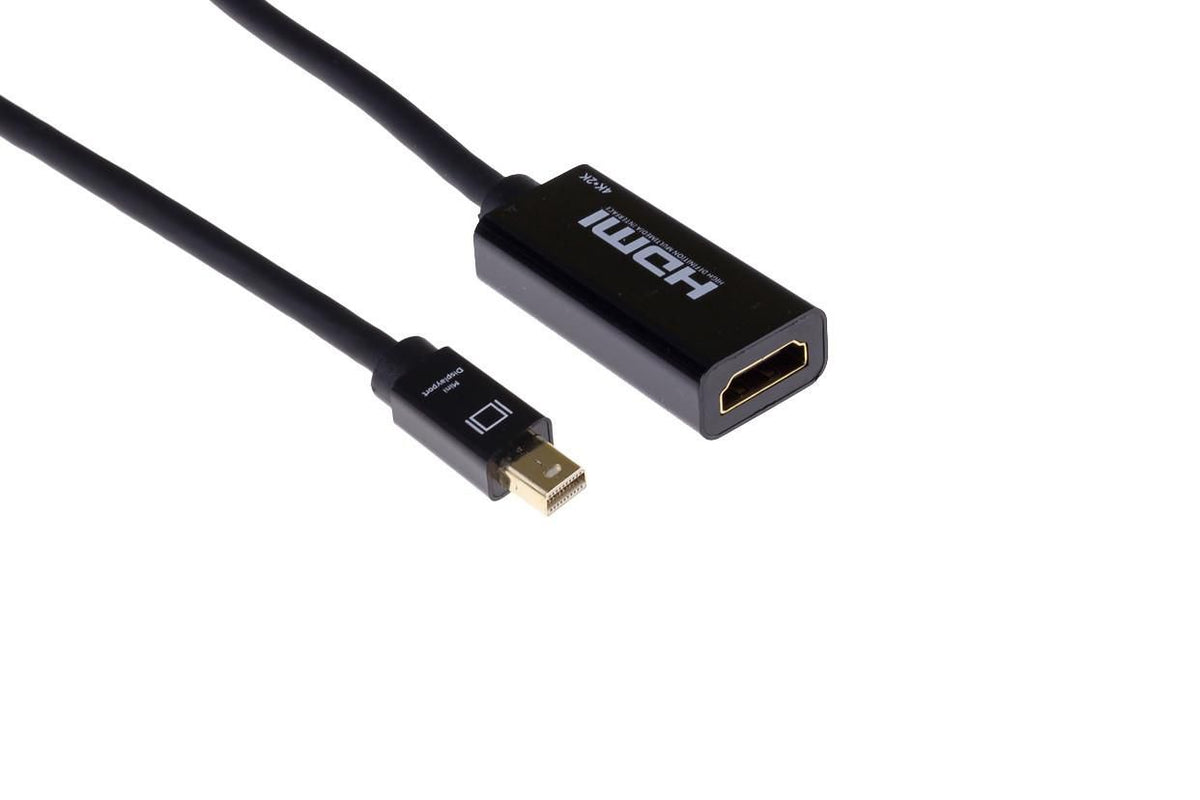 Mercodan PRO Mini Displayport to HDMI, adapter, Mini DP male to HDMI female, 0.15m, black, 4K@60Hz, ULTRA SOFT