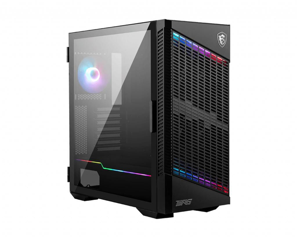 MSI Mpg Velox 100P Airflow Mid Tower Gaming Computer Case 'Black, 3X 120Mm Fan + 1X 120Mm Argb Fan, Argb Light Strip, Usb Type-C, 1X