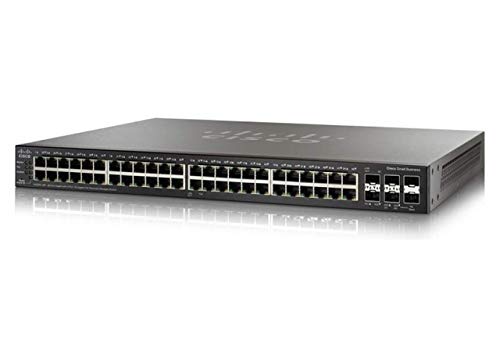 Cisco SG350X-48P Stackable Managed Switch, 48 Gigabit Ethernet (GbE) Ports, 2 x 10G Combo + 2 x SFP+, 382W PoE, Limited Lifetime Protection…