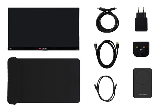 Verbatim Portable Touchscreen Monitor Light 14" Full HD 1080p & Wireless Power Supply