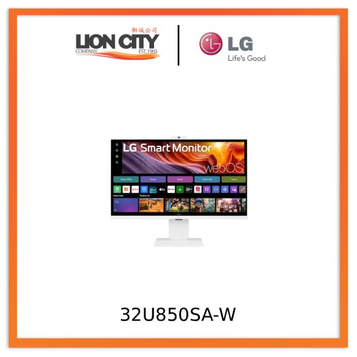 LG LG 32U850SA-W - LED monitor - Smart - 32" - 3840 x 2160 4K UHD (2160p) @ 60 Hz - IPS - 400 cd/m? - 1000:1 - HDR10 - 5 ms - 2xHDMI, USB-C - speakers - white