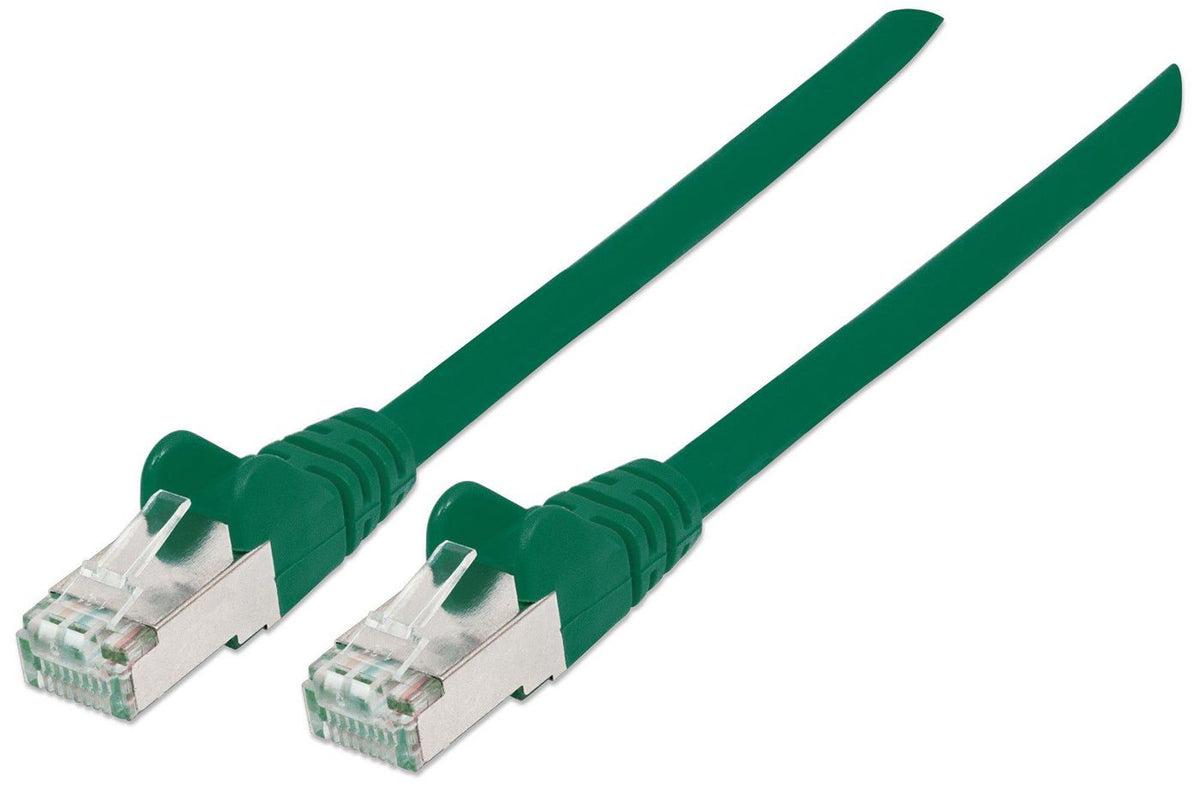 Intellinet CAT6a S/FTP Network Cable Network Patch Cable, Cat6A, 1m, Green, Copper, S/FTP, LSOH / LSZH, PVC, RJ45, Gold Plated Contacts,