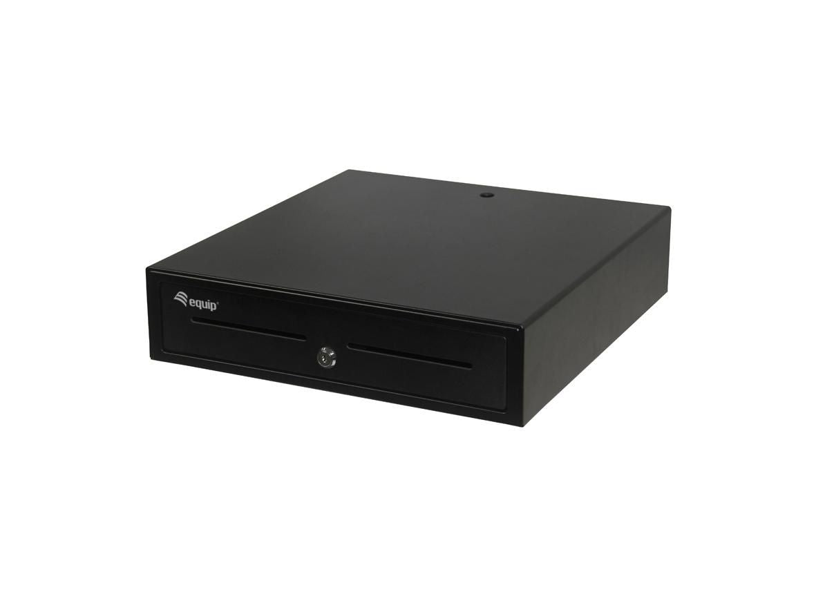 Equip Cash Register Drawer For Point Of Sale (Pos) System, 4 Bill/8 Coin Compartments, Removable Coin Slots, Rj11 Connector