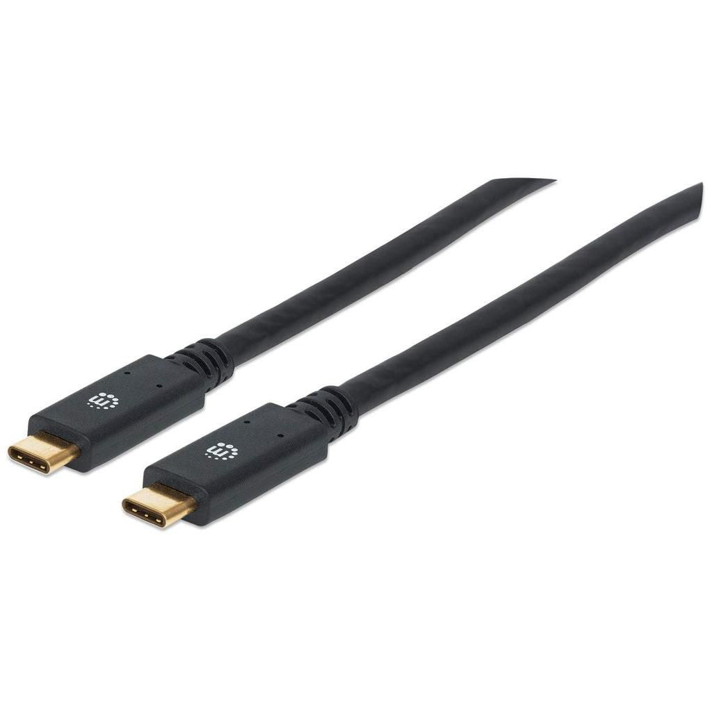Manhattan Usb-C To Usb-C Cable, 2M, Male To Male, Black, 5 Gbps (Usb 3.2 Gen1 Aka Usb 3.0), 3A (Fast Charging), Equivalent To Usb315Cc2M,