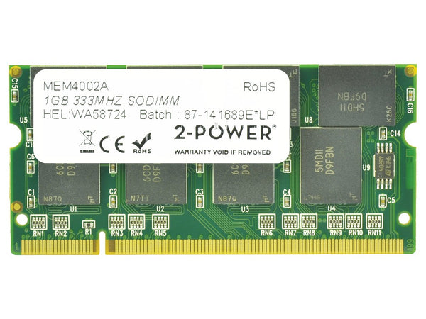 2-Power 1GB PC2700 333MHz SODIMM Memory