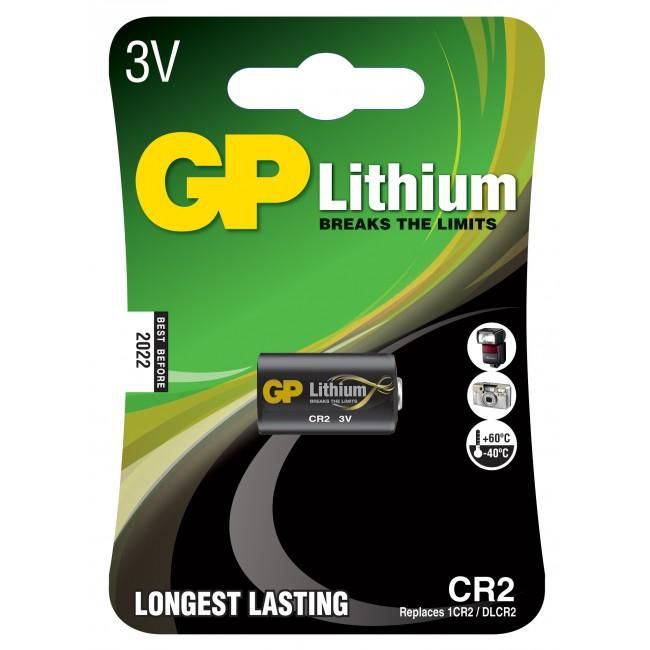 GP LITHIUM BATTERY CR2 Lithium 3703, Rechargeable battery, 3 V, 1-pack, Black, -40 - 60 °C