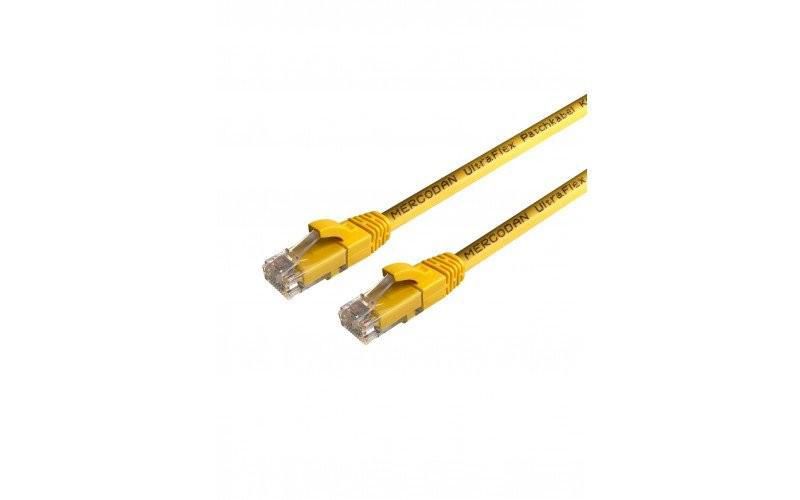 Mercodan UltraFlex Patch cable KAT6 UTP, 25m, Yellow, LSZH Halogen-free, AWG26, copper, FLUKE tested