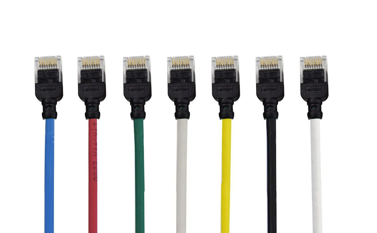 Mercodan KAT6A SLIM UTP 0.25m Patch cable Green, Halogen-free LSZH, AWG28 3.7mm dia. Cu copper, Supports PoE++, 60W, max 50 meters
