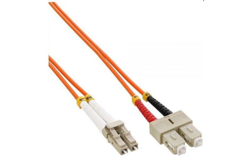 Mercodan Fiber patch cable LC-SC OM2 2.0m, 50/125, multimode, Duplex, Orange, 2mm, LSZH Halogen-free