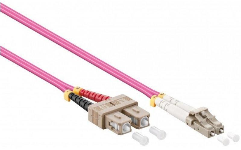 Mercodan Fiber patch cable LC-SC OM4 7.0m, 50/125, multimode, Duplex, Violet, 2mm, LSZH Halogen-free