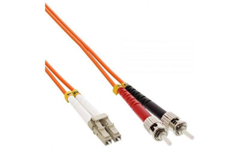 Mercodan Fiber patch cable LC-ST OM2 10m, 50/125, multimode, Duplex, Orange, 2mm, LSZH Halogen-free