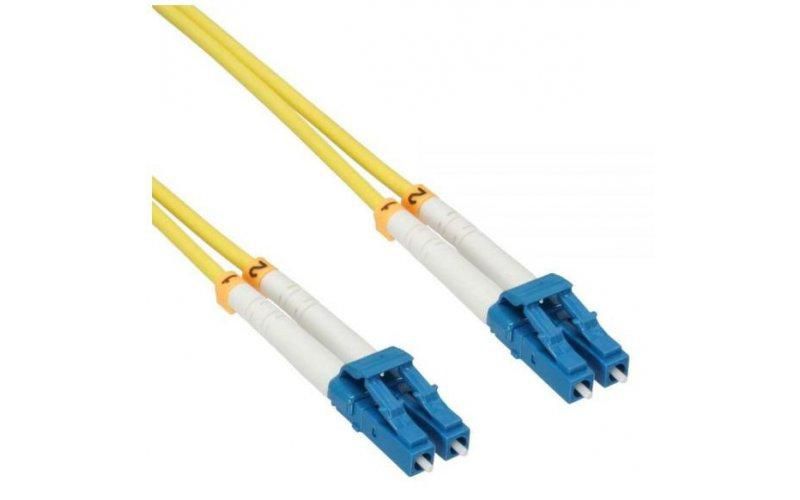 Mercodan Fiber patch cable LC-LC OS2 5.0m, 9/125, Singlemode, Duplex, Yellow, 2mm, LSZH Halogen-free, G657A1