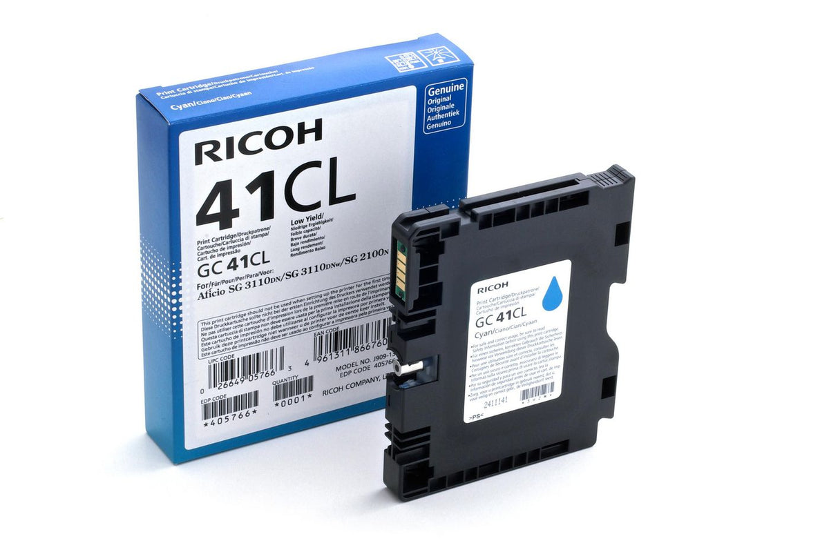 Ricoh Gc41cl 405766, Original, Cyan, Ricoh Aficio SG 2100N, SG 3110DN, SG 3110DNw, SG 3100SNw, SG 3110SFNw, SG 7100DN, 1