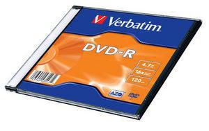 Verbatim DVD-R AZO 4.7GB 16X SINGLE SC MATT SILVER SURFACE DVD-R Matt Silver, DVD-R, slimcase, 4.7 GB