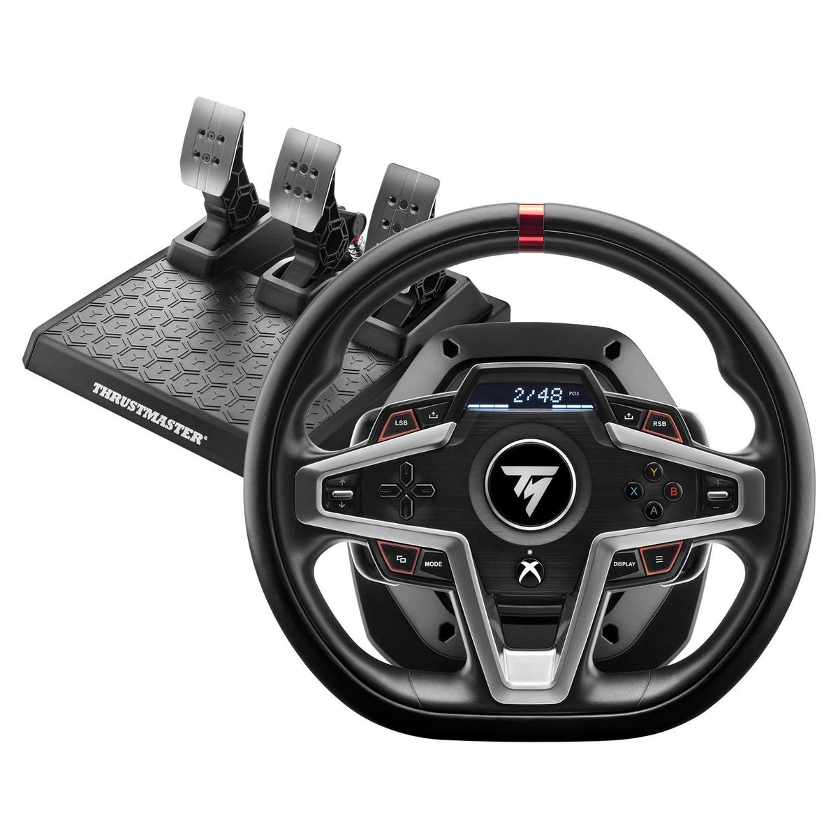 Thrustmaster Gaming Controller Black Usb Steering Wheel + Pedals Analogue / Digital Pc, Xbox One, Xbox One S, Xbox One X, Xbox Series S, Xbox