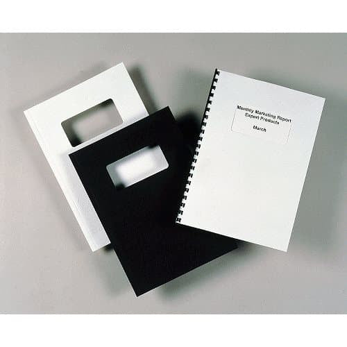 GBC LeatherGrain Binding Covers 250gsm with window A4 White (50)