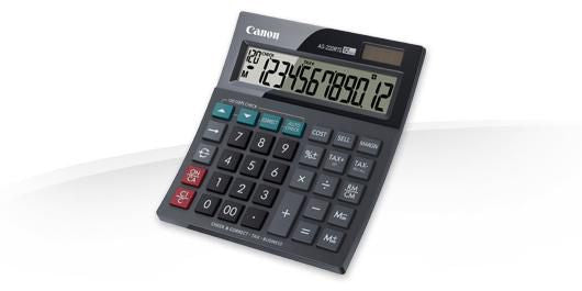 Canon AS-220RTS Calculator AS-220RTS, Desktop, Display, 12 digits, Display tilting, Battery, Black