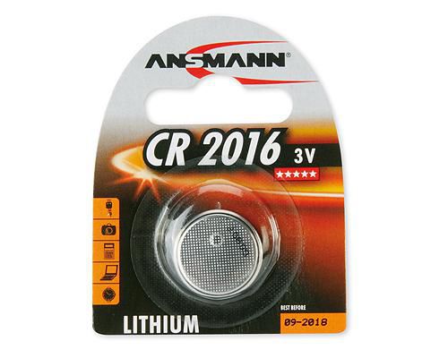 ANSMANN Lithium CR 2016, 3 V Battery CR 2016, Single-use battery, CR2016, Lithium-Ion (Li-Ion), 3 V, 1 pc(s), Nickel